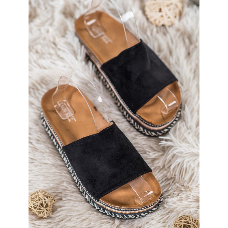 SHELOVET Slippers With Decorative Platform black 2
