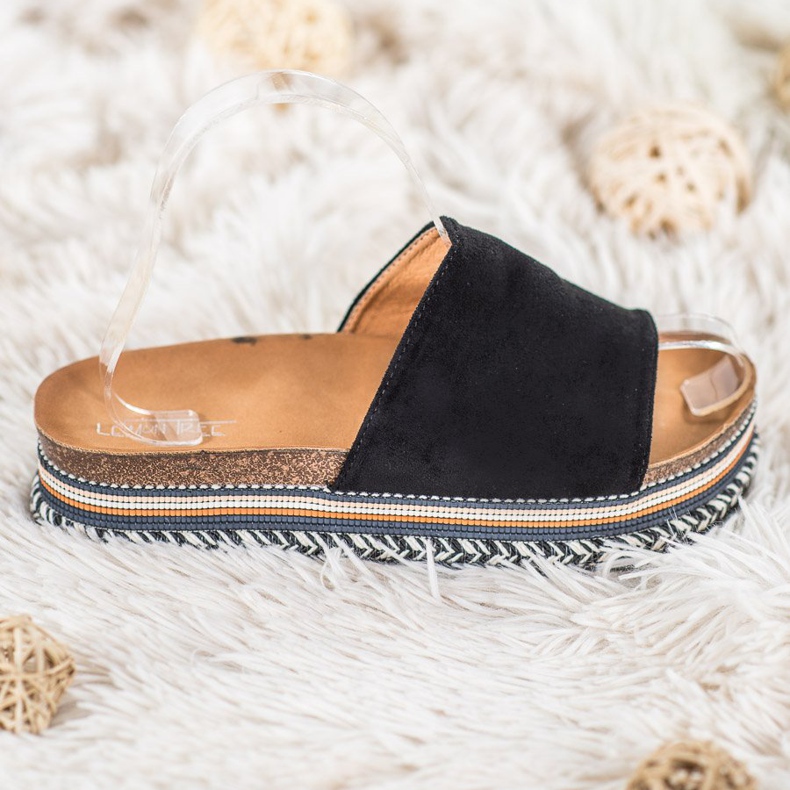 SHELOVET Slippers With Decorative Platform black 1