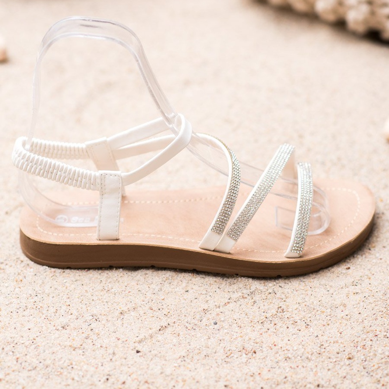 Sea Elves Elegant Slip-On Sandals white 1