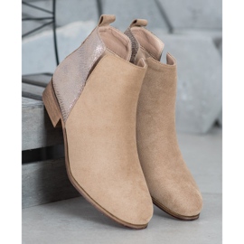 Evento Suede Booties beige golden 1