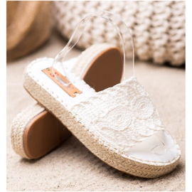 Seastar Slippers On A Straw Platform white 1