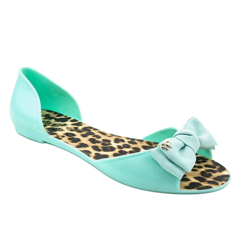 Blue sandals with leopard print KM01-8 1