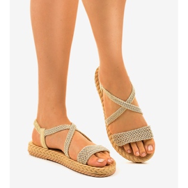 Ladies' beige sandals C602 2