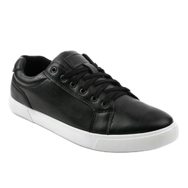 Black men's eco-leather sneakers D83701 1