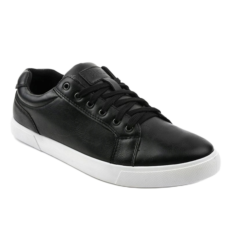 Black men's eco-leather sneakers D83701 1