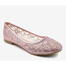 Pink openwork ballerinas 608-192 1