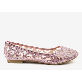 Pink openwork ballerinas 608-192 2