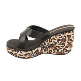 Ipanema 82856 women's wedge slippers brown black 1