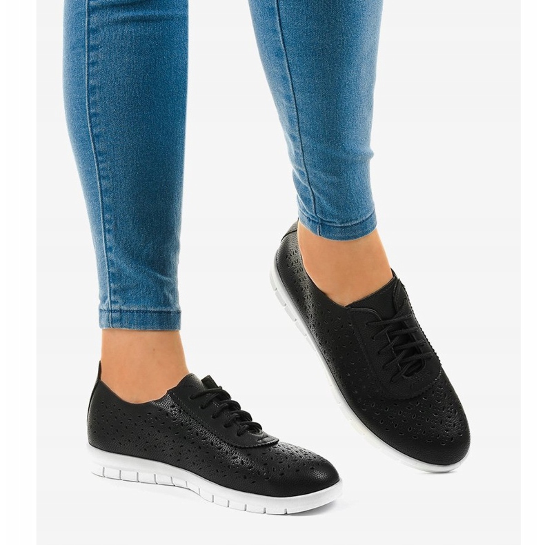 Black openwork sneakers JH706-1 2