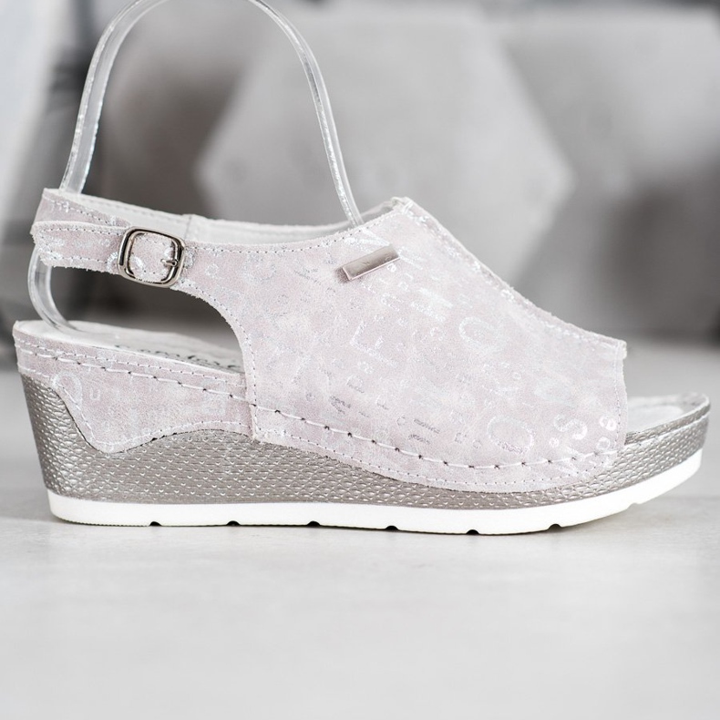 Filippo Leather Clad Sandals grey 2