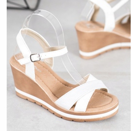 Sea Elves Sandals With Eco Leather On A Wedge white 1