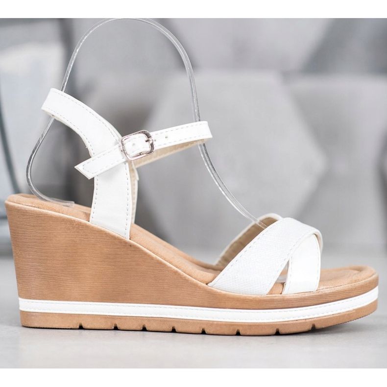 Sea Elves Sandals With Eco Leather On A Wedge white 2