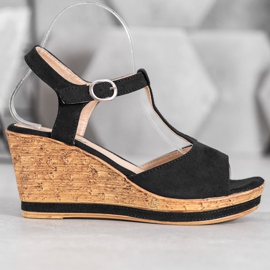 GOLL Suede wedges black 2
