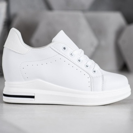 SHELOVET Sports shoes on a wedge white 2