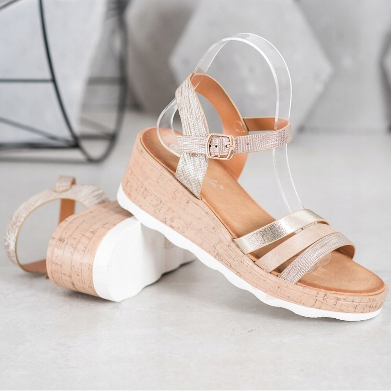 Weide Gold Wedge Sandals golden 1