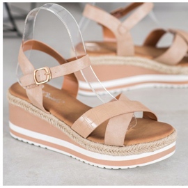 Weide Beige wedges with eco leather 1