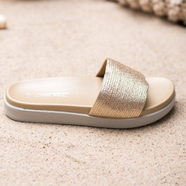 SHELOVET Classic golden slippers 2