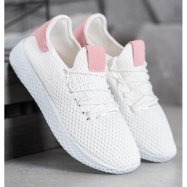 SHELOVET Openwork Sport Shoes white 1