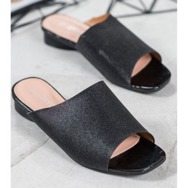 SHELOVET Elegant Slippers With Glitter black 1 SHELOVET Elegant Slippers With Glitter black 1
