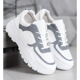 SHELOVET Fashionable Laced Sneakers white 1