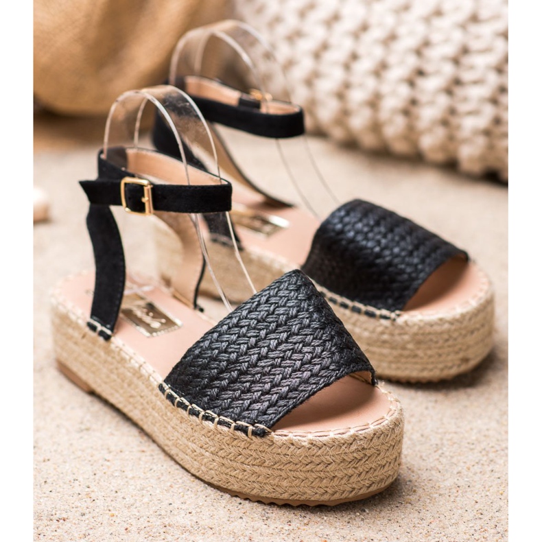 Weide Espadrilles Sandals On The Platform black 1