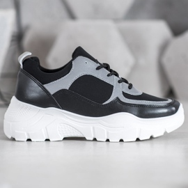 SHELOVET Fashionable Laced Sneakers black 1 SHELOVET Fashionable Laced Sneakers black 1