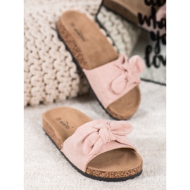 Evento Suede Slippers On The Platform pink 2