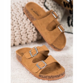 Evento Casual Slippers With Buckle brown 1