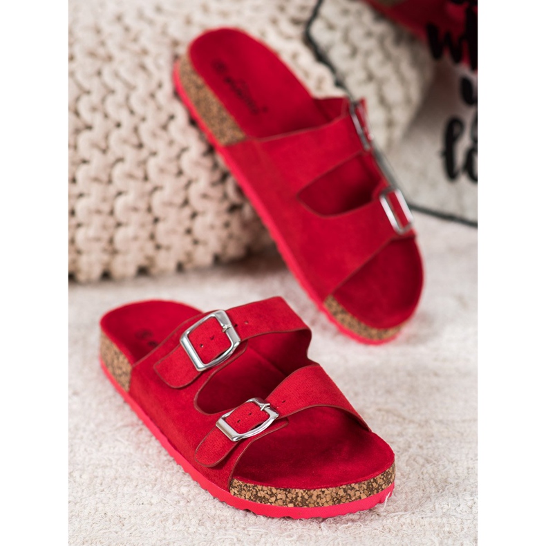Evento Casual Slippers With Buckle red 1