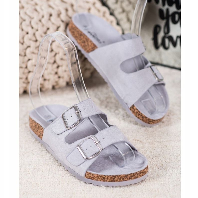 Evento Casual Slippers With Buckle grey 1