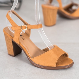SHELOVET Camel Suede Sandals brown 1