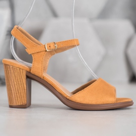SHELOVET Camel Suede Sandals brown 2