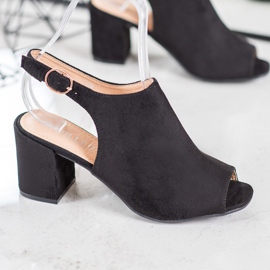 SHELOVET Classic high-heeled sandals black 1