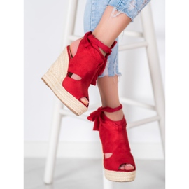 Cm Paris Built-up Wedge Sandals red 2