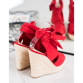 Cm Paris Built-up Wedge Sandals red 1