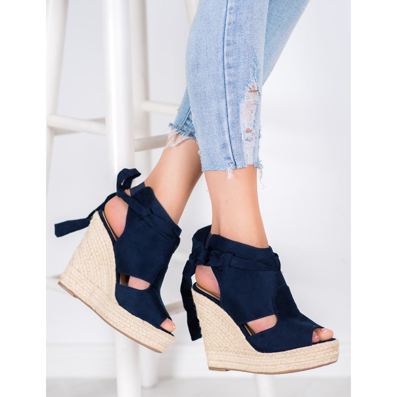 Cm Paris Built-up Wedge Sandals blue 1