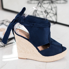 Cm Paris Built-up Wedge Sandals blue 2