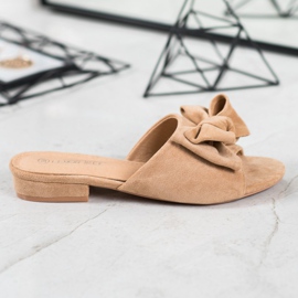 SHELOVET Beige flip-flops on a flat heel 2
