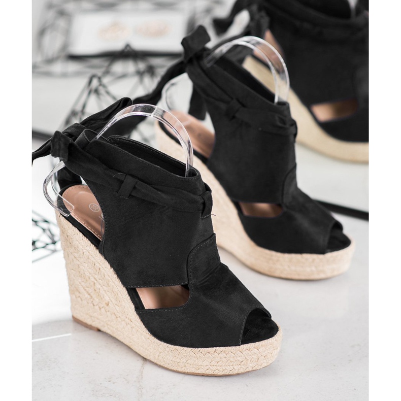 Cm Paris Built-up Wedge Sandals black 1