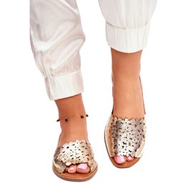 Evento Women's Gold Slip-On Sandals I Like Summer golden 1