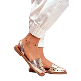 Evento Women's Gold Slip-On Sandals I Like Summer golden 2