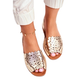 Evento Women's Gold Slip-On Sandals I Like Summer golden 3