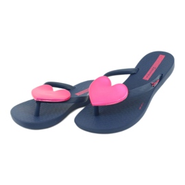 Girls' navy blue flip -flops with a pink heart of ipanema 2 Girls' navy blue flip -flops with a pink heart of ipanema 2
