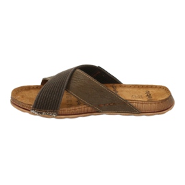 Brown Inblu GG011 men's slippers 1