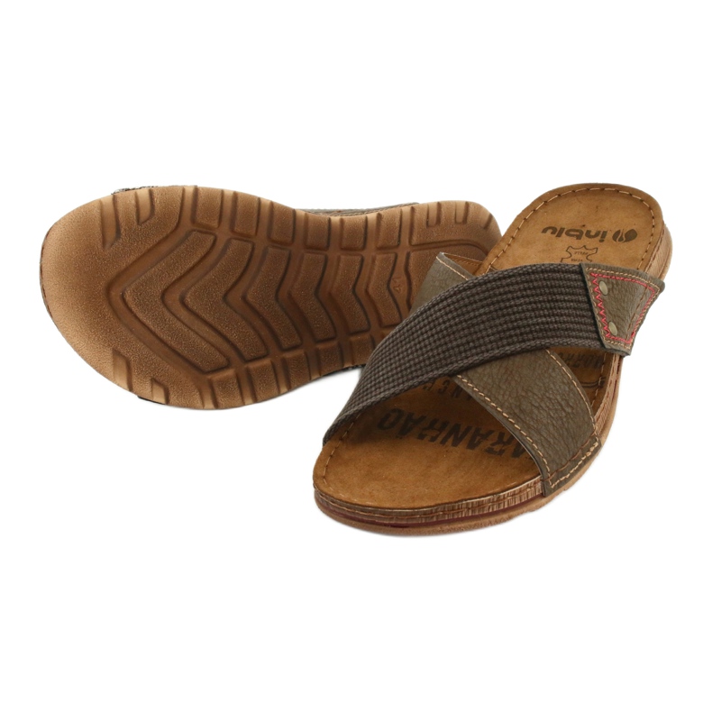 Brown Inblu GG011 men's slippers 3