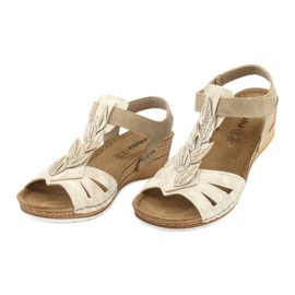 Sandals with a leather insert Inblu Sabbia EP017 beige golden 2