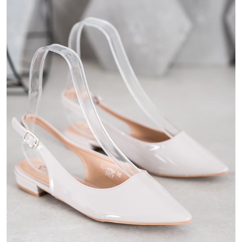 Seastar Patent leather pumps with an exposed heel grey 1