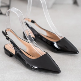 Seastar Patent leather pumps with an exposed heel black 1