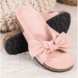 SHELOVET Suede Slippers On The Platform pink 1