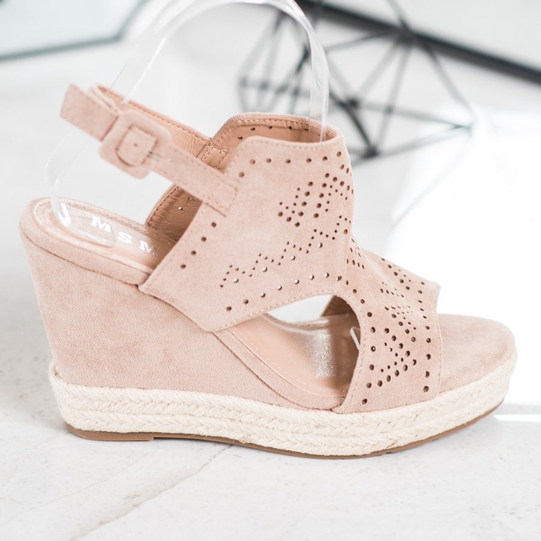 SHELOVET Openwork wedges brown 2